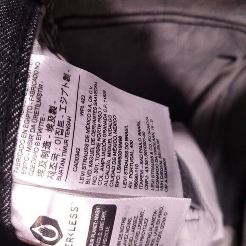 Levi's Men's Slim Straight Jeans - Dark Charcoal Black - Picture 5 of 8